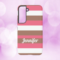 Striped Pattern Brown Pink White Personalise