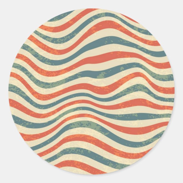 Striped pattern classic round sticker (Front)