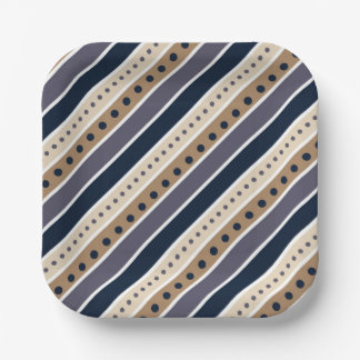 Striped pattern design paper plate