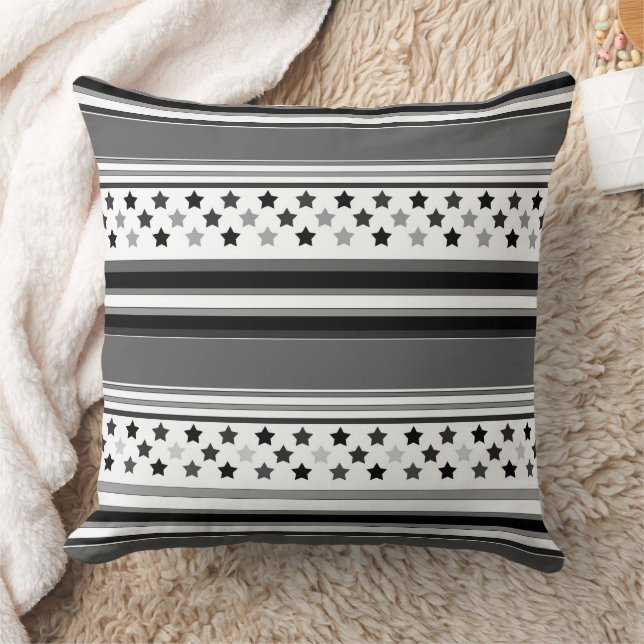 Striped pattern horizontal with stars  cushion (Blanket)