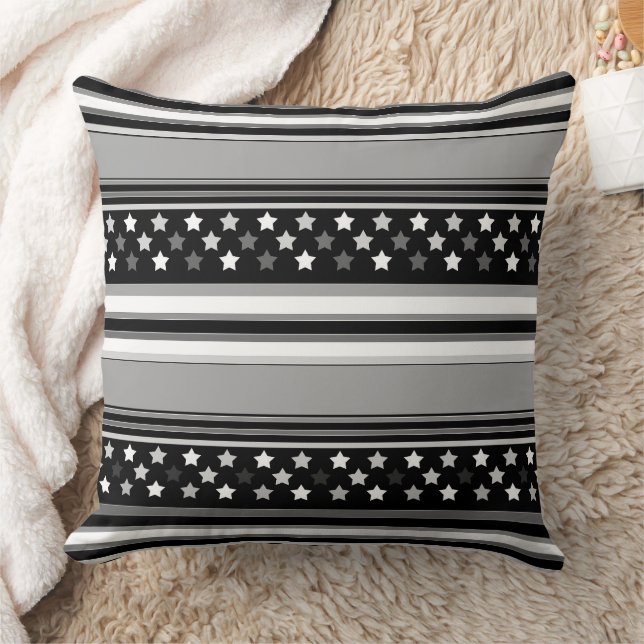 Striped pattern horizontal with stars cushion (Blanket)