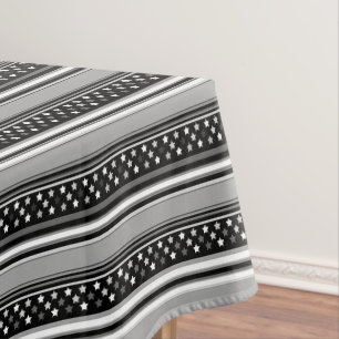 Striped pattern horizontal with stars tablecloth