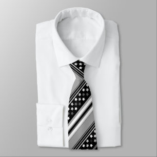 Striped pattern horizontal with stars tie