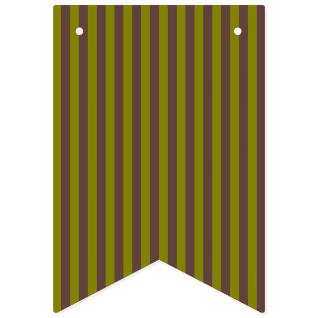 Striped pattern in chocolate brown and olive green bunting  (First Flag)