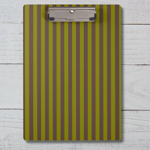 Striped pattern in chocolate brown and olive green clipboard
