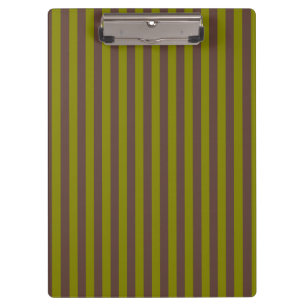 Striped pattern in chocolate brown and olive green clipboard