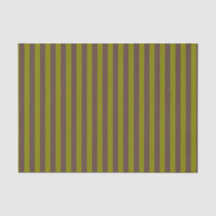 Striped pattern in chocolate brown and olive green tissue paper