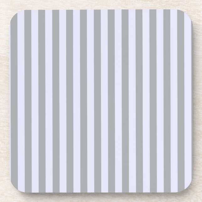 Striped pattern in grey and lavender coaster (Front)
