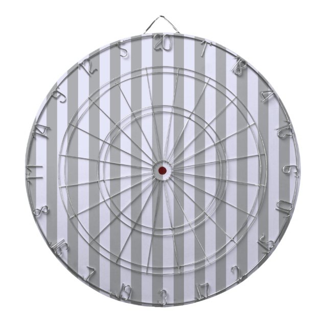 Striped pattern in grey and lavender dartboard (Front)