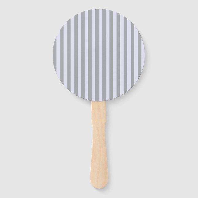 Striped pattern in grey and lavender hand fan (Front)