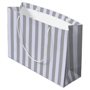 Striped pattern in grey and lavender large gift bag