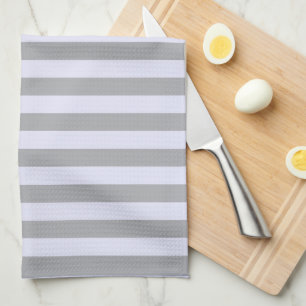 Striped pattern in grey and lavender tea towel
