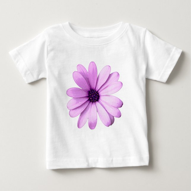 striped pattern with purple daisies baby T-Shirt (Front)