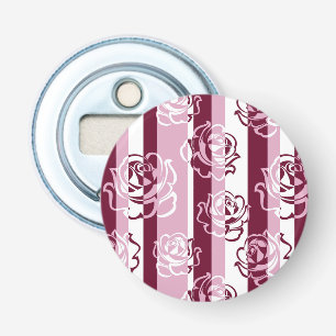 Striped pattern with roses bottle opener