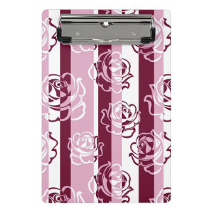 Striped pattern with roses mini clipboard