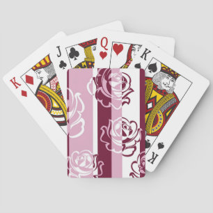 Striped pattern with roses playing cards