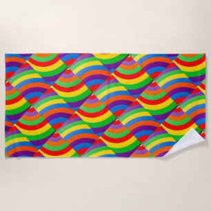 STRIPED PATTERNS RAINBOW COLORS  BEACH TOWEL