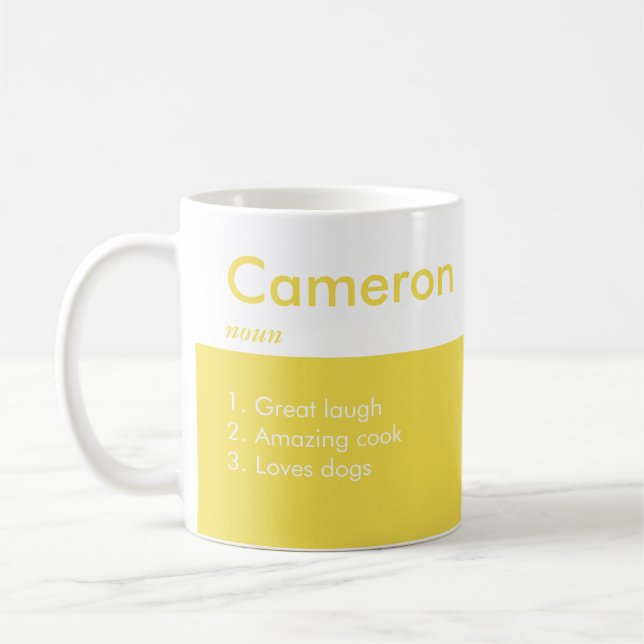 Striped Personalised Coffee Mug (Left)