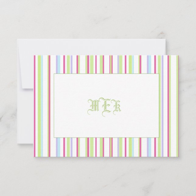 Striped Personalised Notecard (Front)