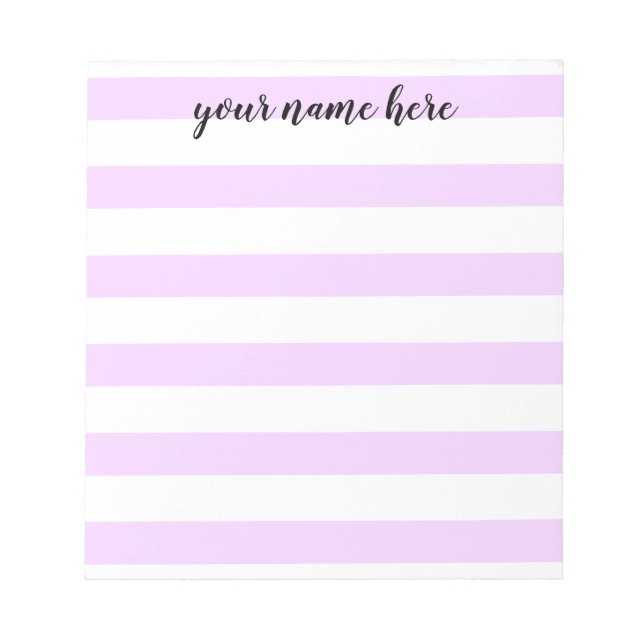 Striped Personalised Notepad (Front)