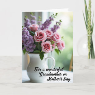 Striped Pink Blossom Greeting Card