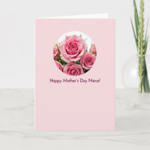 Striped Pink Rose Mothers Day Card