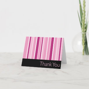 Striped Pink Thank You Card