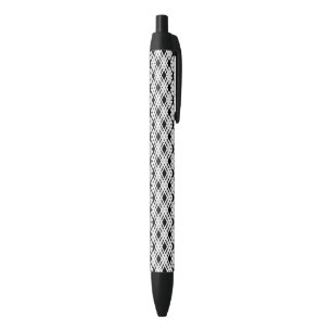 Striped Plaid Pattern Black Ink Pen
