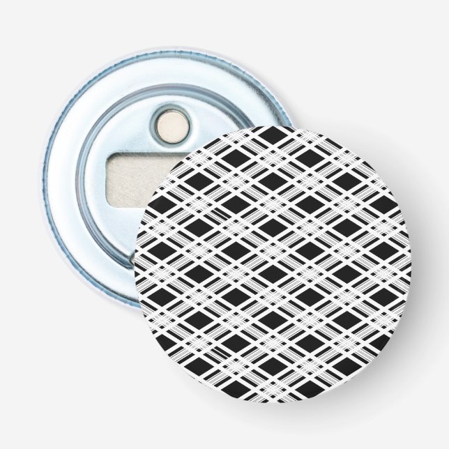 Striped Plaid Pattern Bottle Opener (Front)