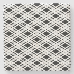 Striped Plaid Pattern Stone Coaster