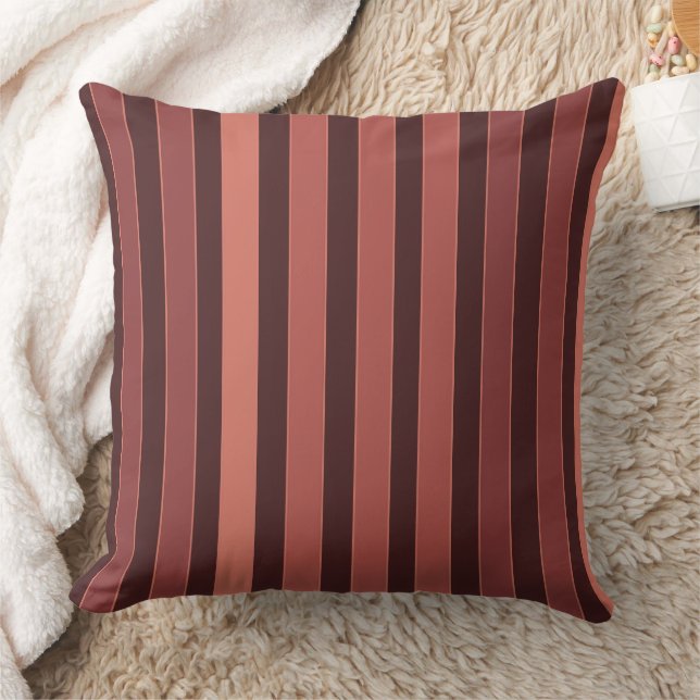 Striped plain pattern retro brown cushion (Blanket)