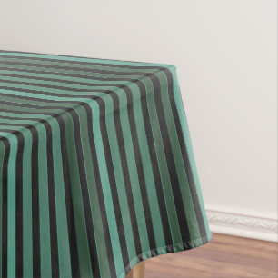 Striped plain pattern retro green tablecloth