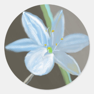 Striped Plant Blossom Round Sticker