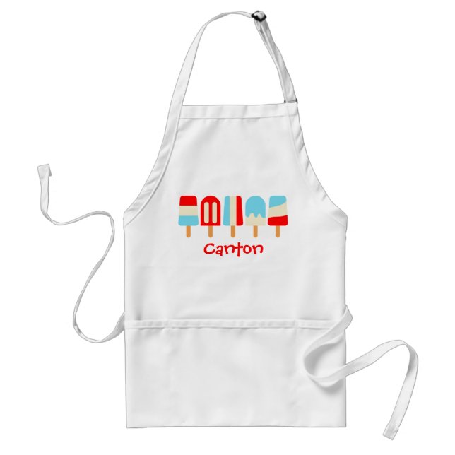 Striped Popsicles Personalised Apron (Front)