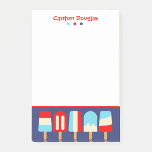 Striped Popsicles Personalised Post-it Notepad
