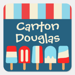 Striped Popsicles Personalised Stickers