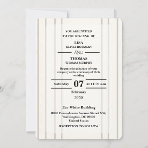 Striped Preppy Modern Wedding Invite