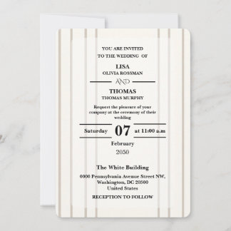 Striped Preppy Modern Wedding Invite