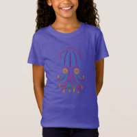 Striped Pyjama Squid – Neon Cephalopod Art