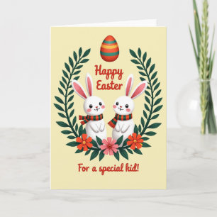 Striped Rabbits Easter Card