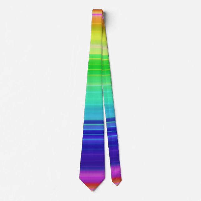 Striped Rainbow Background Gradient Tie (Front)
