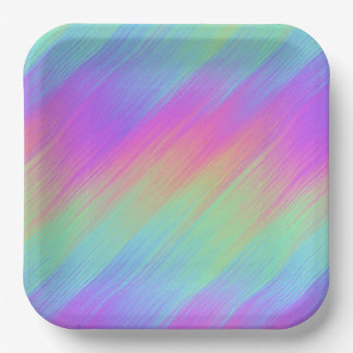 striped rainbow blend : paper plate