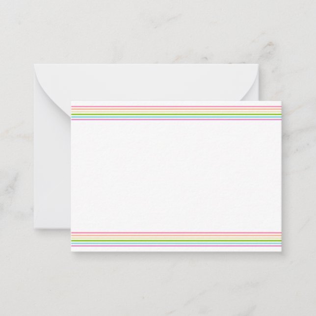 Striped Rainbow Colours Blank Template Elegant (Front)