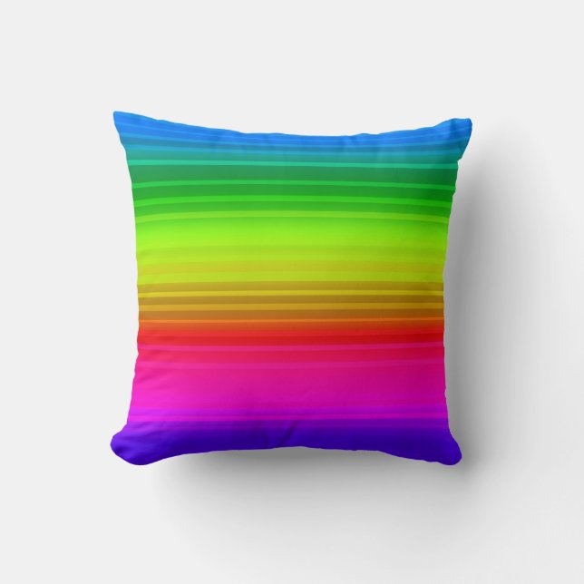 Striped rainbow cushion (Front)