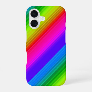 Striped rainbow iPhone 16 case