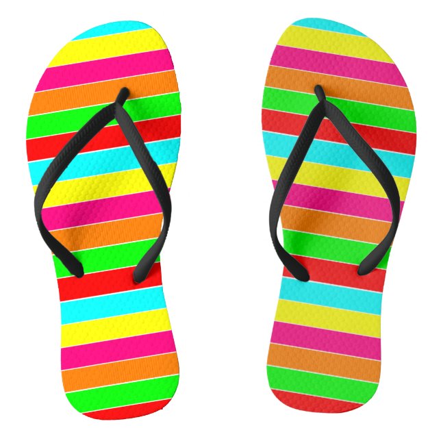 "Striped Rainbow"  Jandals (Footbed)