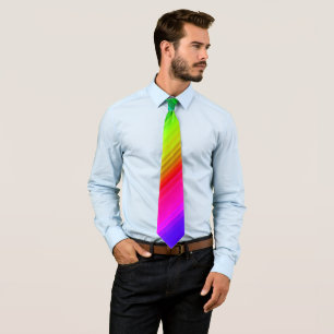Striped rainbow tie