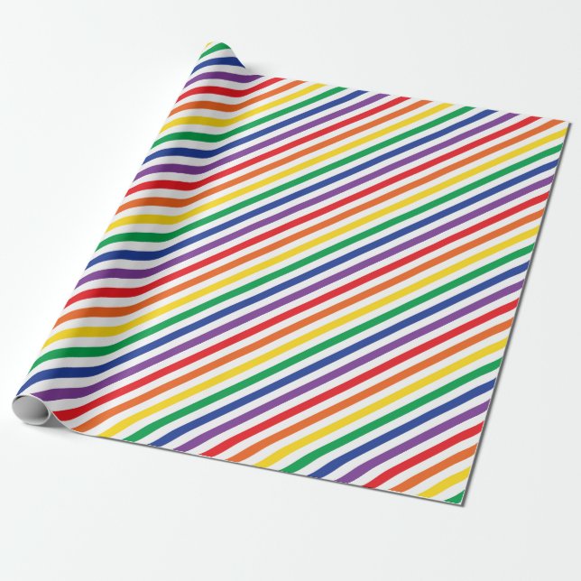 Striped Rainbow Wrapping Paper (Unrolled)