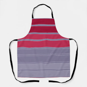 Striped red and grey simple pattern  apron