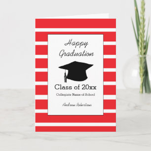 Striped Red Class of 2026 Graduation Card